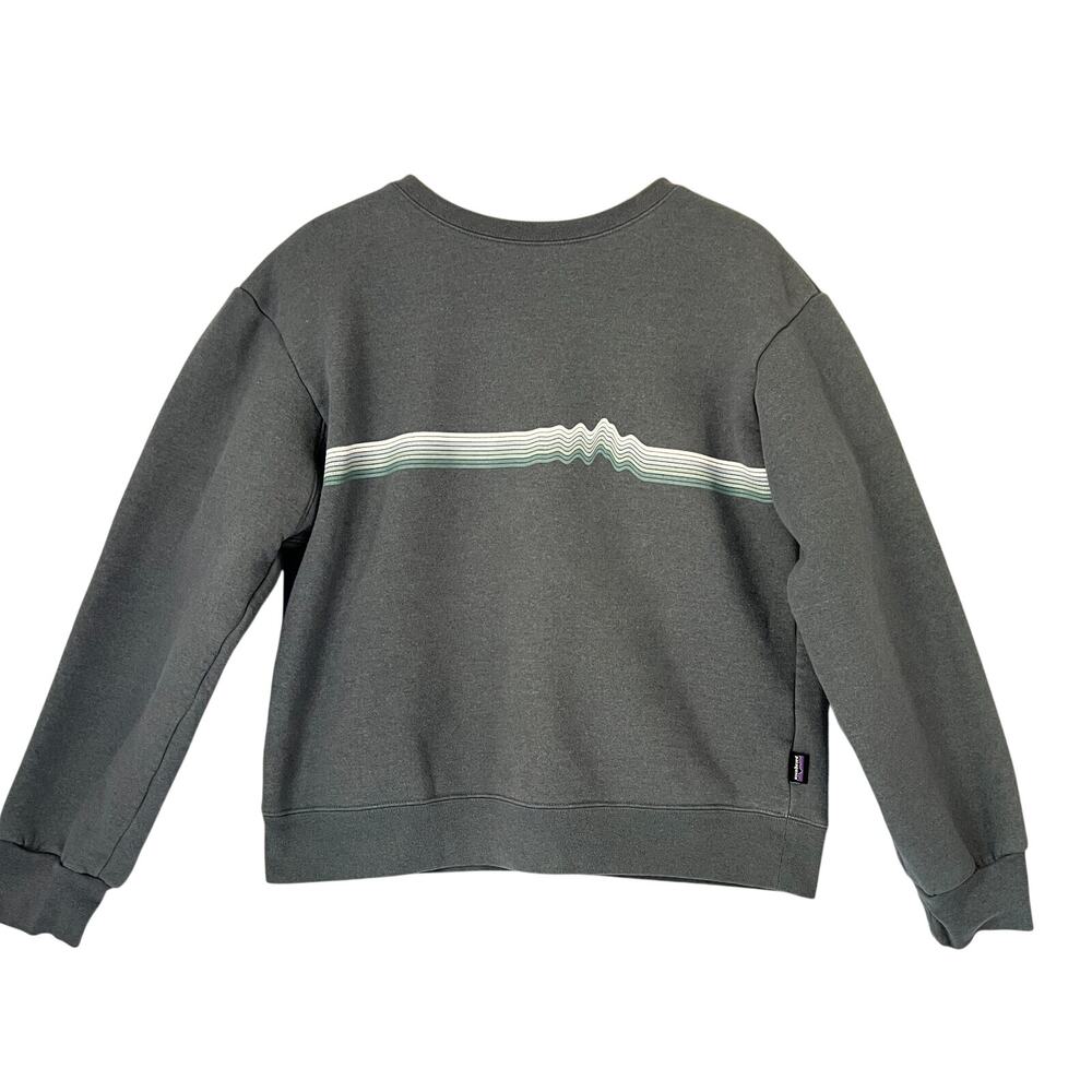 Patagonia Top Womens Medium Plume Gray Ridge Rise Stripe Uprisal Crew Sweatshirt